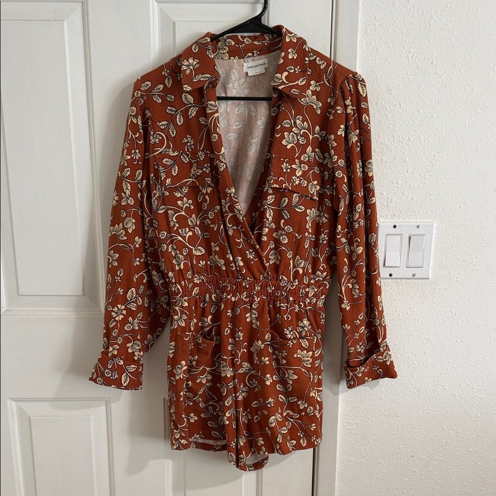 Lovers + Friends Rust Floral Romper